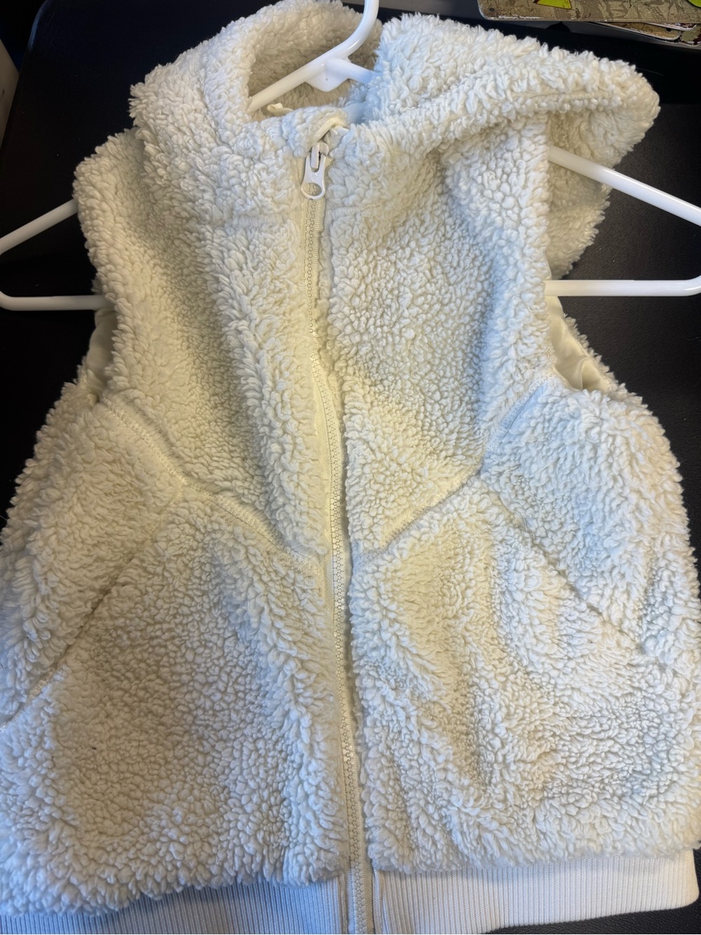 ZYIA Cream Sherpa Hoodie Vest for Kids